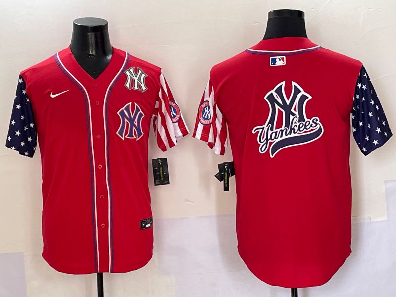 Men New York Yankees Blank Red a generation of national flags Jointly Name 2025 Nike MLB Jersey style 19->new york yankees->MLB Jersey